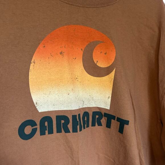 Carhartt Men's Loose Fit Logo Tee Brown size 2XL - Picture 2 of 5
